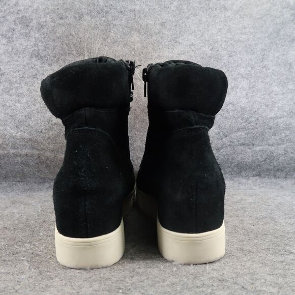 Steve Madden Shoes Womens 10 Sneakers Wedge Fashion Lifestyle Boot Leather Black - Picture 4 of 14